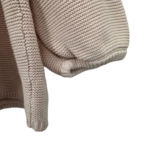 Loft XL Women's Knit Sweater 100% Cotton Pale Pink Pullover Relaxed Cotton Crew - Picture 3 of 6